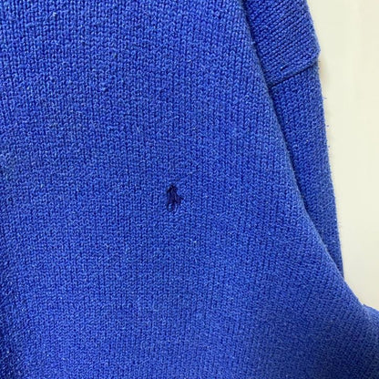 90s　Polo by Ralph Lauren　ラルフローレン　コットンニットセーター　ブルー　XLサイズ