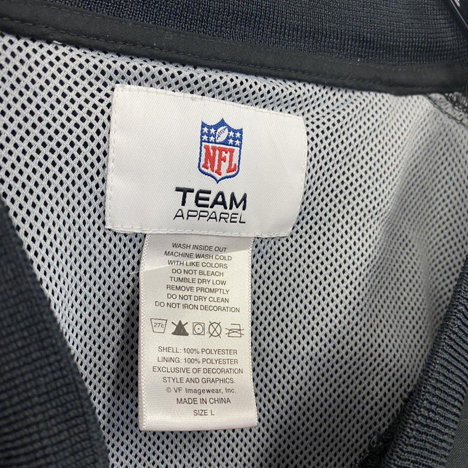NFL　TEAMAPPAREL　チームアパレル　プルオーバーナイロンジャケット　黒　ブラック　Lサイズ