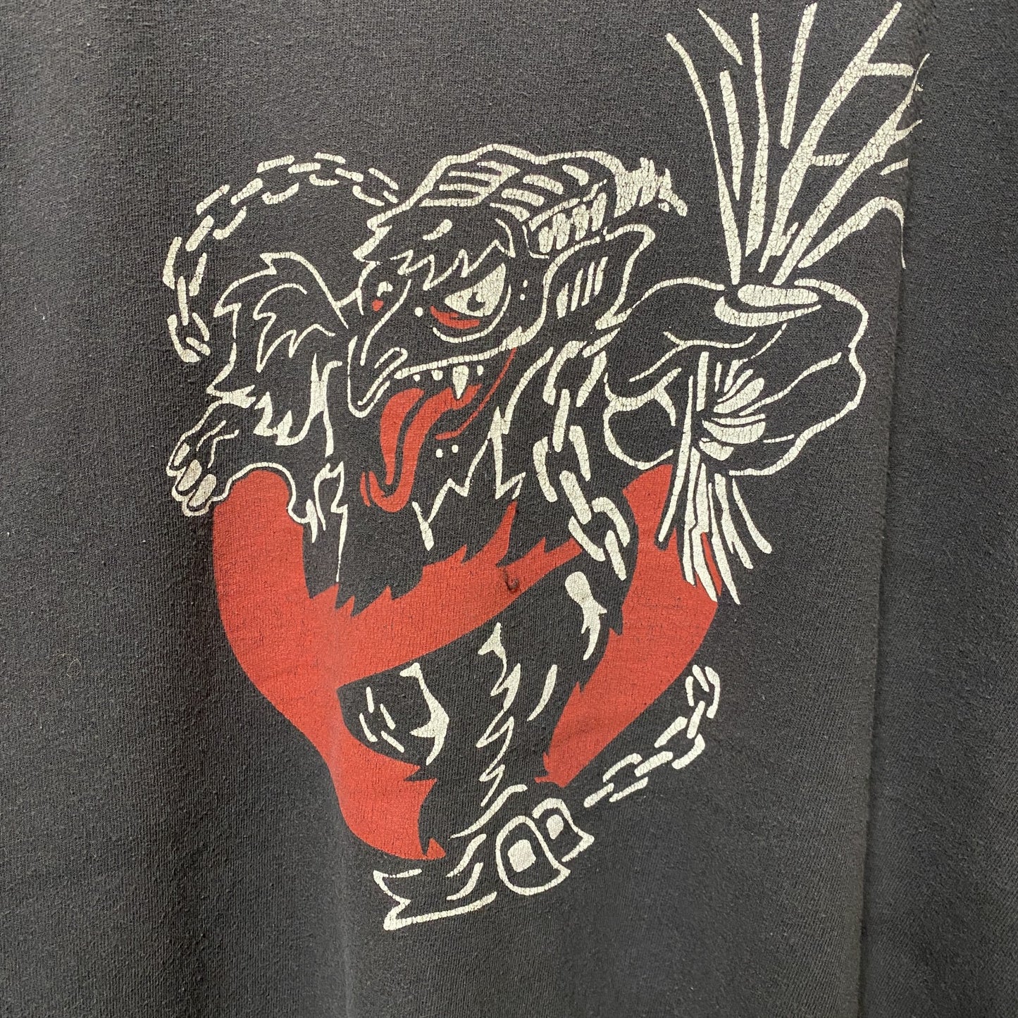 古着 used　DELTA PRO WEIGHT　半袖プリントTシャツ　黒　ブラック　レトロデザイン　クルーネック　XLサイズ