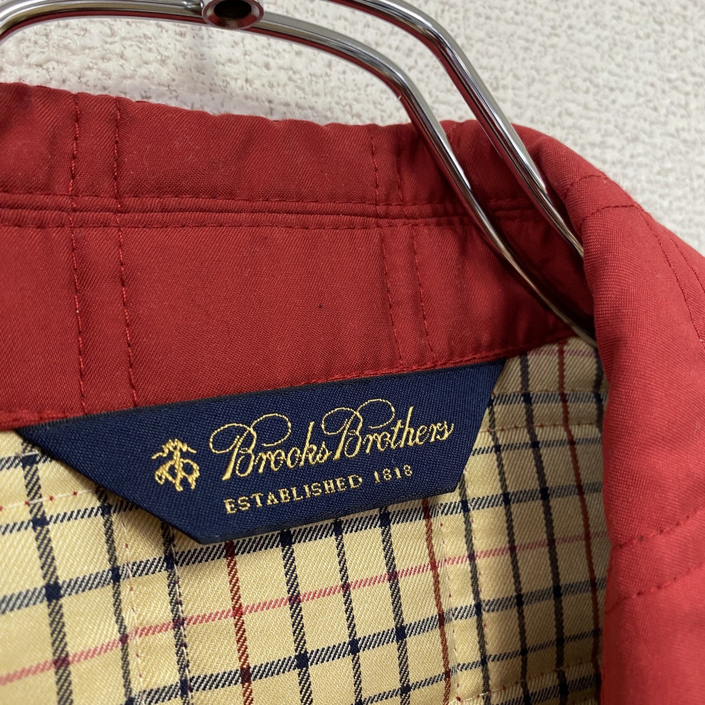 Brooks Brothers　ブルックス ブラザーズ　キルティングジャケット　中綿入り　チェックライナー　レッド