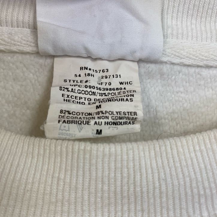 古着 used　00s　Champion　チャンピオン　長袖スウェット　リバースウィーブ　ワンポイント刺繡ロゴ　ホワイト　Mサイズ