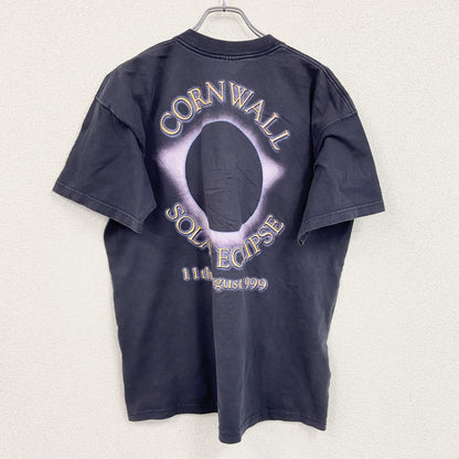 WOW　日食　半袖プリントTシャツ　両面プリント　フェード　黒　ブラック　XLサイズ