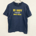 90s～　U.S.NAVY　アメリカ海軍　半袖プリントTシャツ　ヴィンテージ　シングルステッチ　紺　ネイビー　