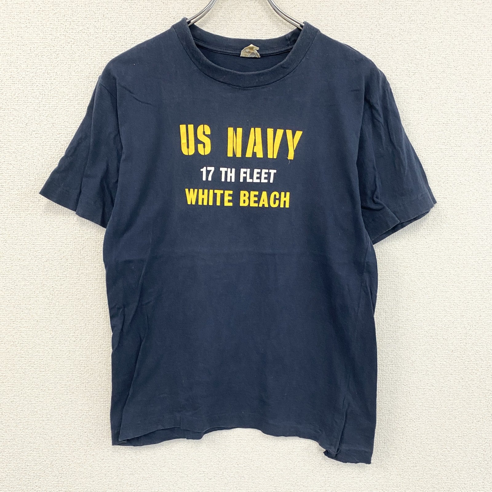 90s～　U.S.NAVY　アメリカ海軍　半袖プリントTシャツ　ヴィンテージ　シングルステッチ　紺　ネイビー　