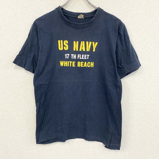 90s～　U.S.NAVY　アメリカ海軍　半袖プリントTシャツ　ヴィンテージ　シングルステッチ　紺　ネイビー　