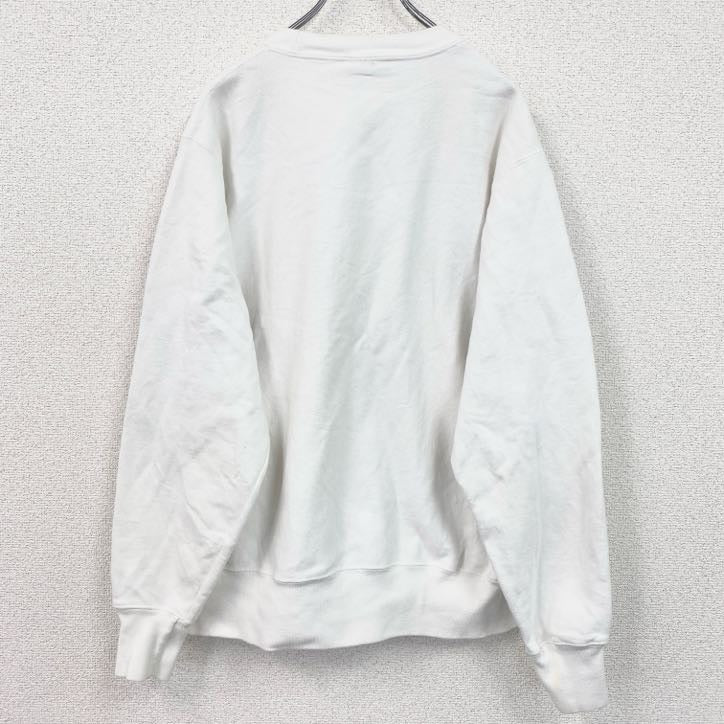 古着 used　00s　Champion　チャンピオン　長袖スウェット　リバースウィーブ　ワンポイント刺繡ロゴ　ホワイト　Mサイズ
