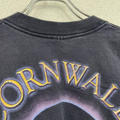 WOW　日食　半袖プリントTシャツ　両面プリント　フェード　黒　ブラック　XLサイズ
