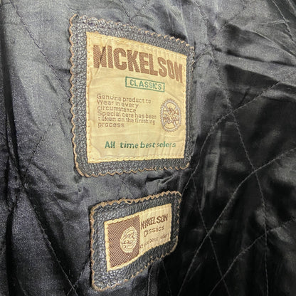 NICKELSON　シングルライダースジャケット　襟付き　焦げ茶　ダークブラウン　