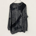 GOMME　ゴム　長袖プリントTシャツ/ロンT　ダークグレー　2サイズ