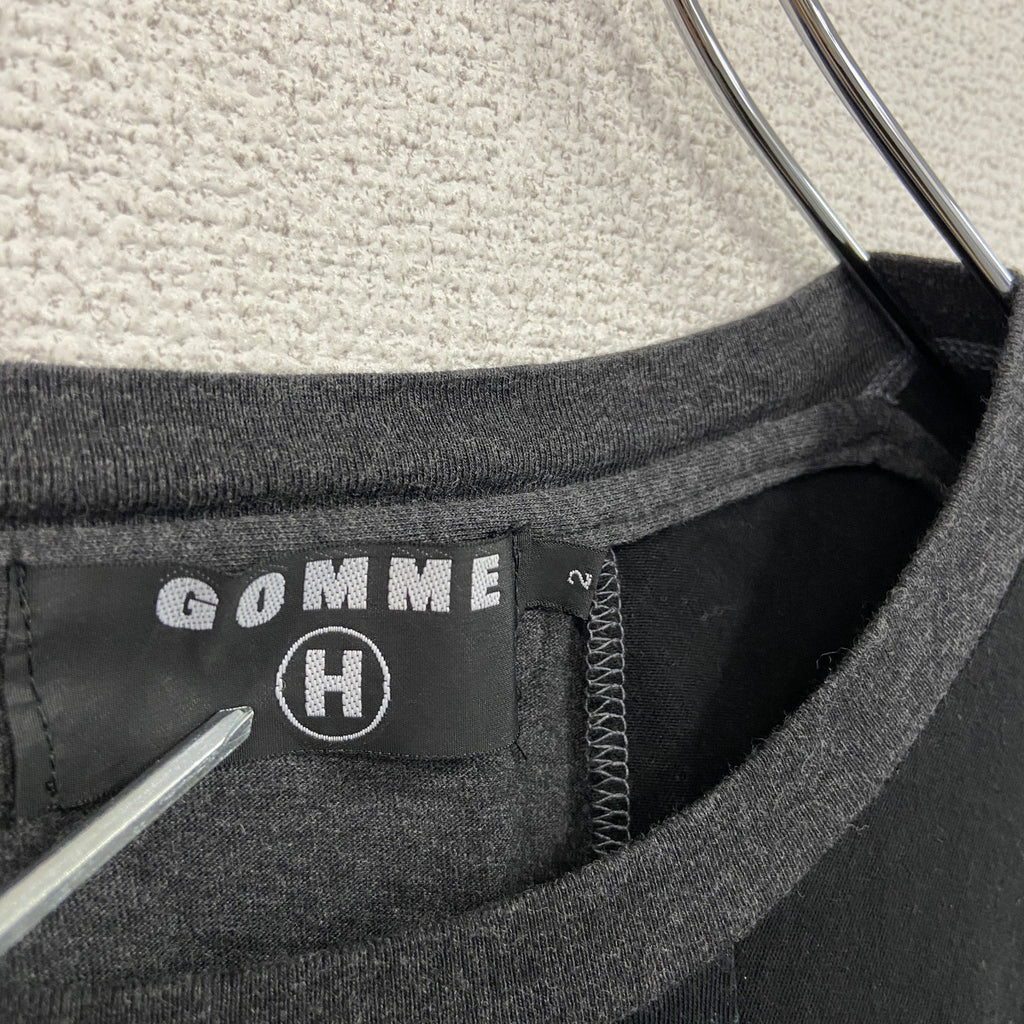 GOMME　ゴム　長袖プリントTシャツ/ロンT　ダークグレー　2サイズ