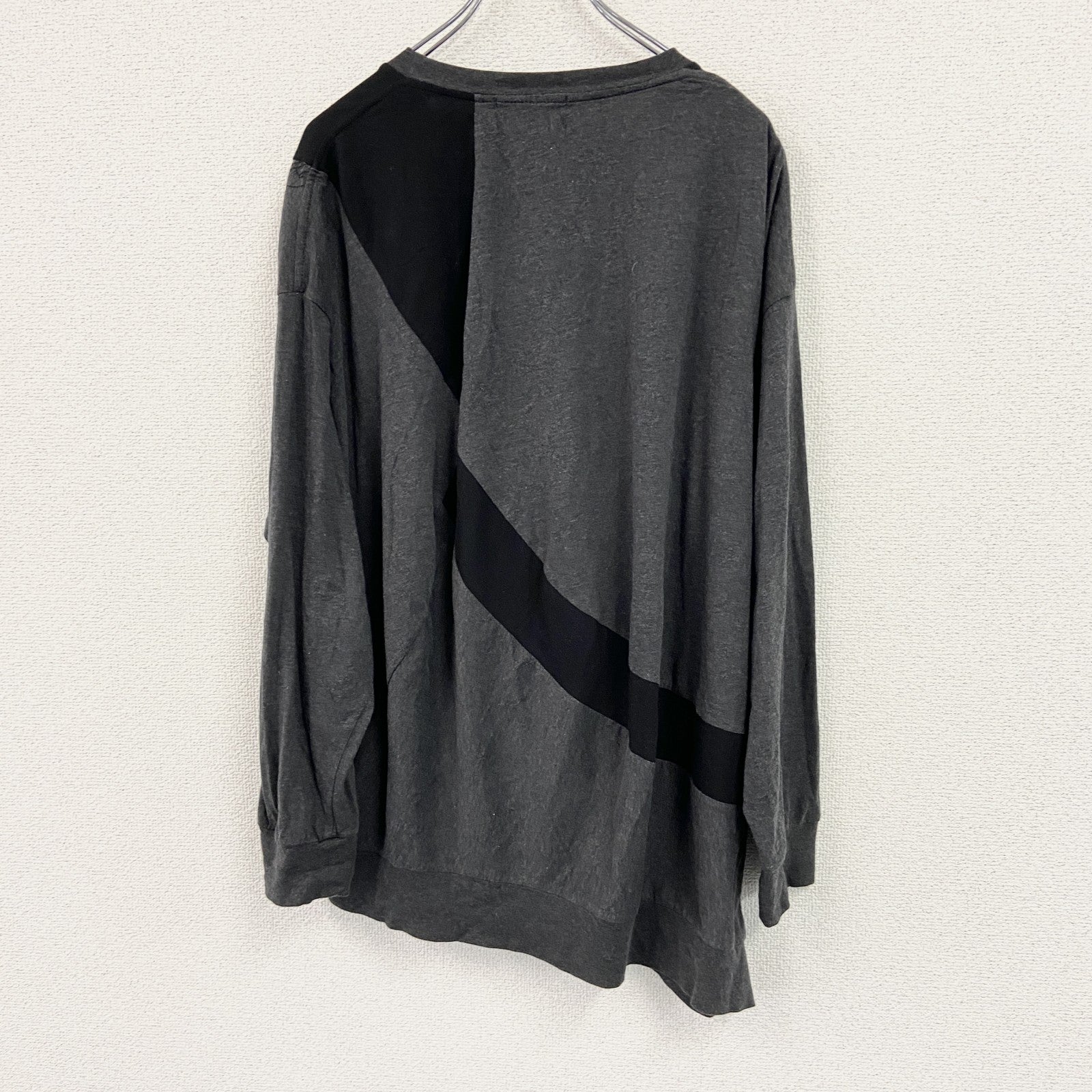 GOMME　ゴム　長袖プリントTシャツ/ロンT　ダークグレー　2サイズ