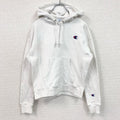 古着 used　Champion　チャンピオン　長袖パーカー　リバースウィーブ　ワンポイント刺ロゴ　白　ホワイト　XSサイズ