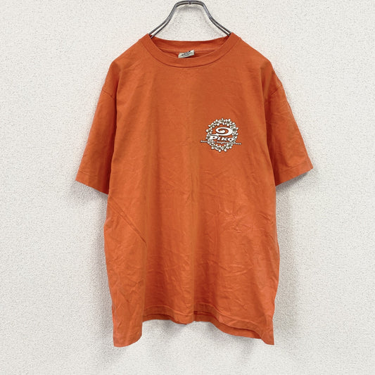 90s～　PIKO　ピコ　半袖プリントTシャツ　シングルステッチ　デカロゴ　ヴィンテージ　オレンジ　Lサイズ