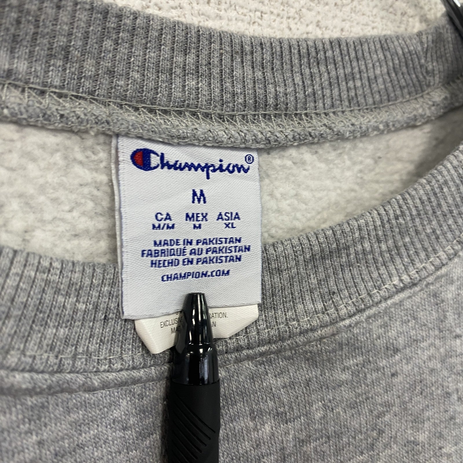 champion　チャンピオン　スウェット/トレーナー　2連プリント　灰色　グレー　Mサイズ