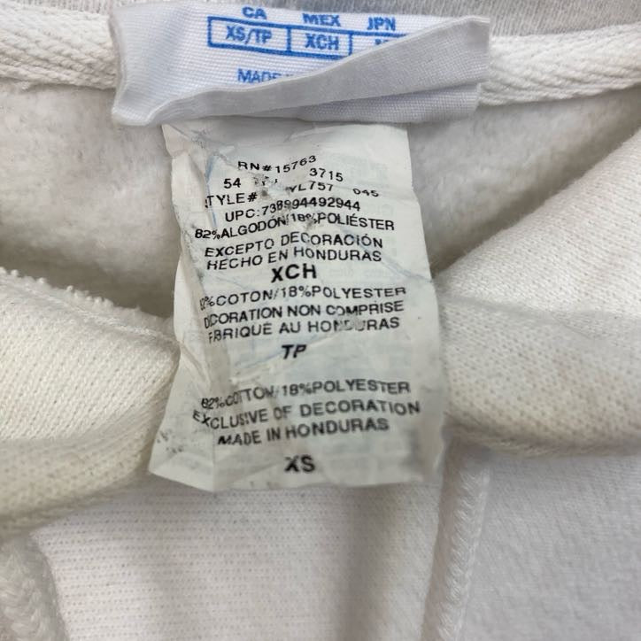 古着 used　Champion　チャンピオン　長袖パーカー　リバースウィーブ　ワンポイント刺ロゴ　白　ホワイト　XSサイズ