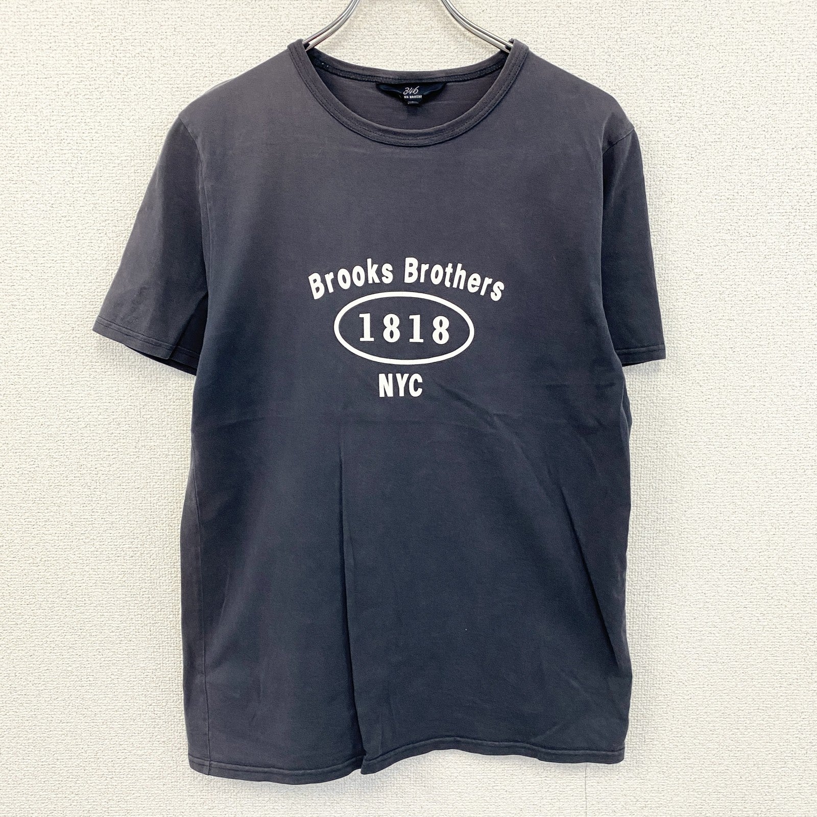 Brooks Brothers 346　ブルックスブラザーズ　半袖プリントTシャツ　紺　ネイビー　Sサイズ