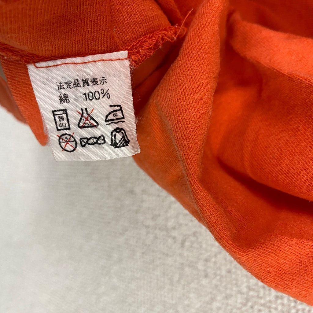 90s～　PIKO　ピコ　半袖プリントTシャツ　シングルステッチ　デカロゴ　ヴィンテージ　オレンジ　Lサイズ