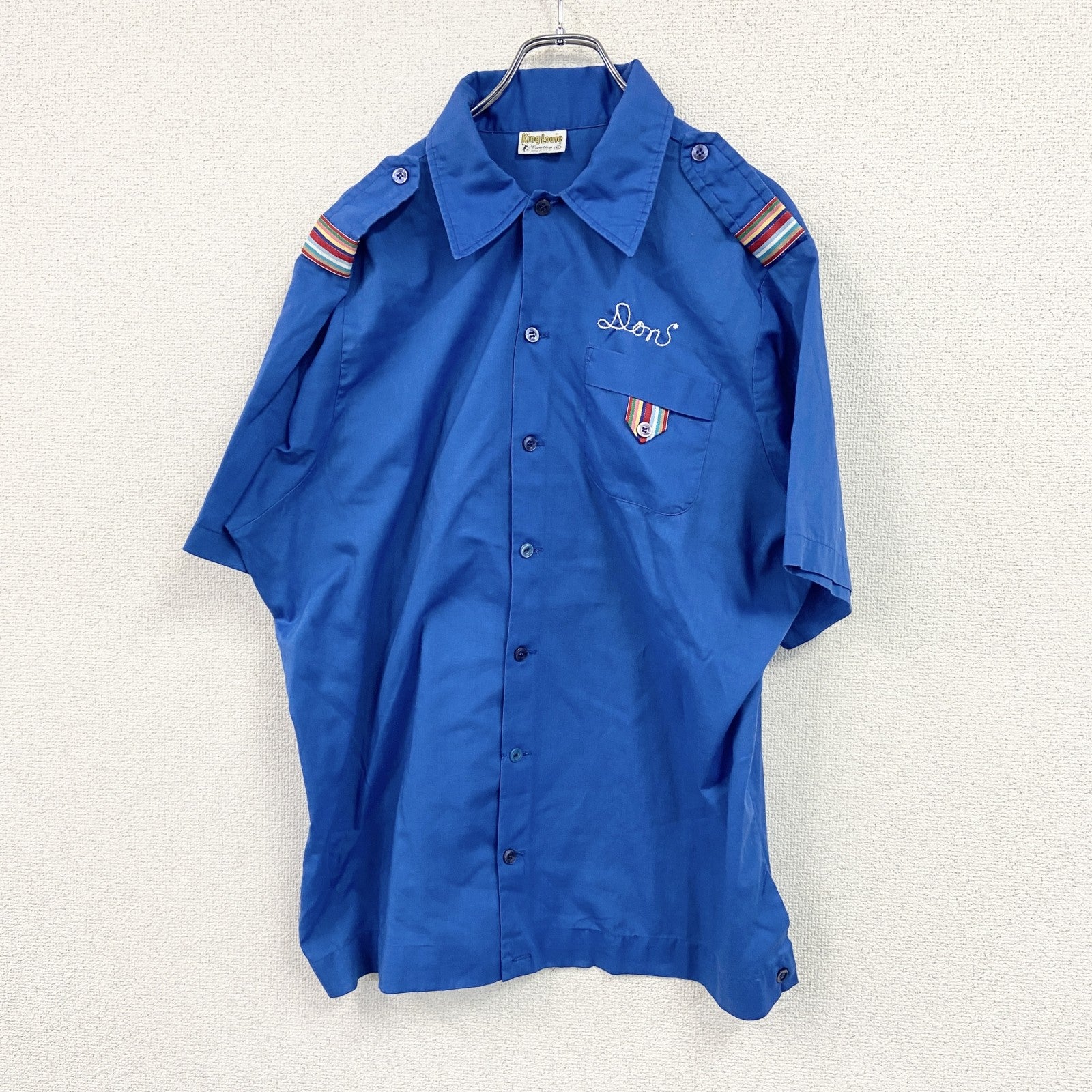 King Louie　半袖シャツ/ボーリングシャツ　青　ブルー　XLサイズ