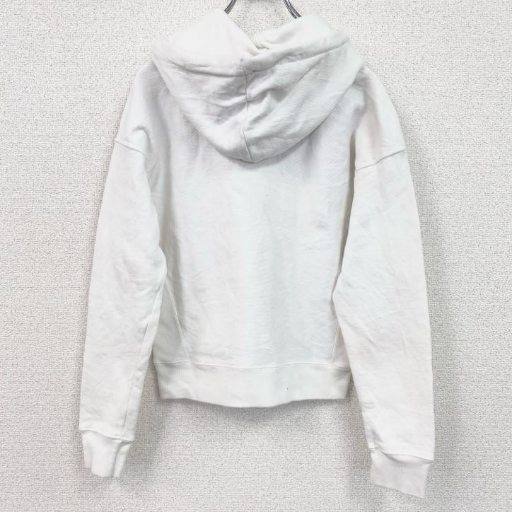 古着 used　Champion　チャンピオン　長袖パーカー　リバースウィーブ　ワンポイント刺ロゴ　白　ホワイト　XSサイズ