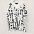 MARIKA　半袖プリントTシャツ　シングルステッチ　総柄　白　ホワイト　1サイズ