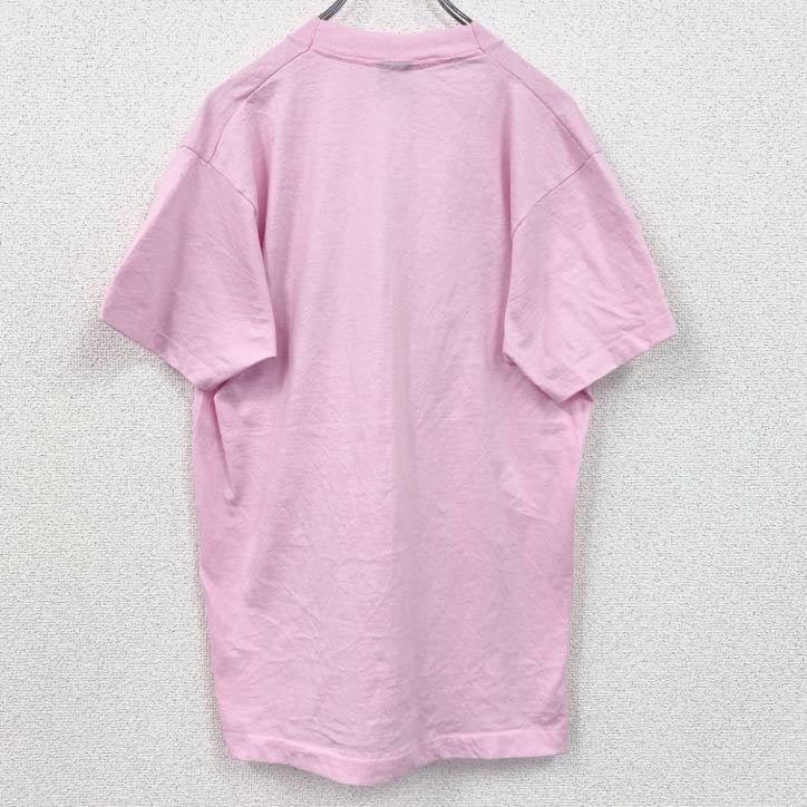 古着 used　80s～　SCREEN STARS　半袖プリントTシャツ　シングルステッチ　ハート　ピンク　Lサイズ