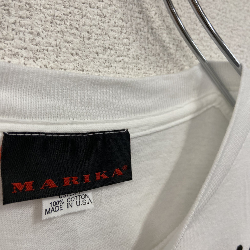 MARIKA　半袖プリントTシャツ　シングルステッチ　総柄　白　ホワイト　1サイズ