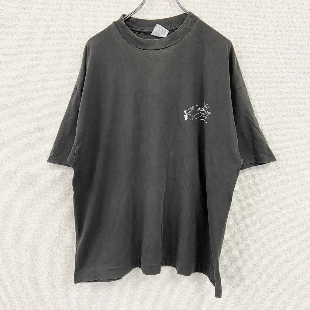 Hanes　ヘインズ　半袖プリントTシャツ　シングルステッチ　黒　ブラック　XLサイズ