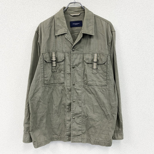 BURBERRY　バーバリー　長袖ミリタリーシャツジャケット　カーキ　
