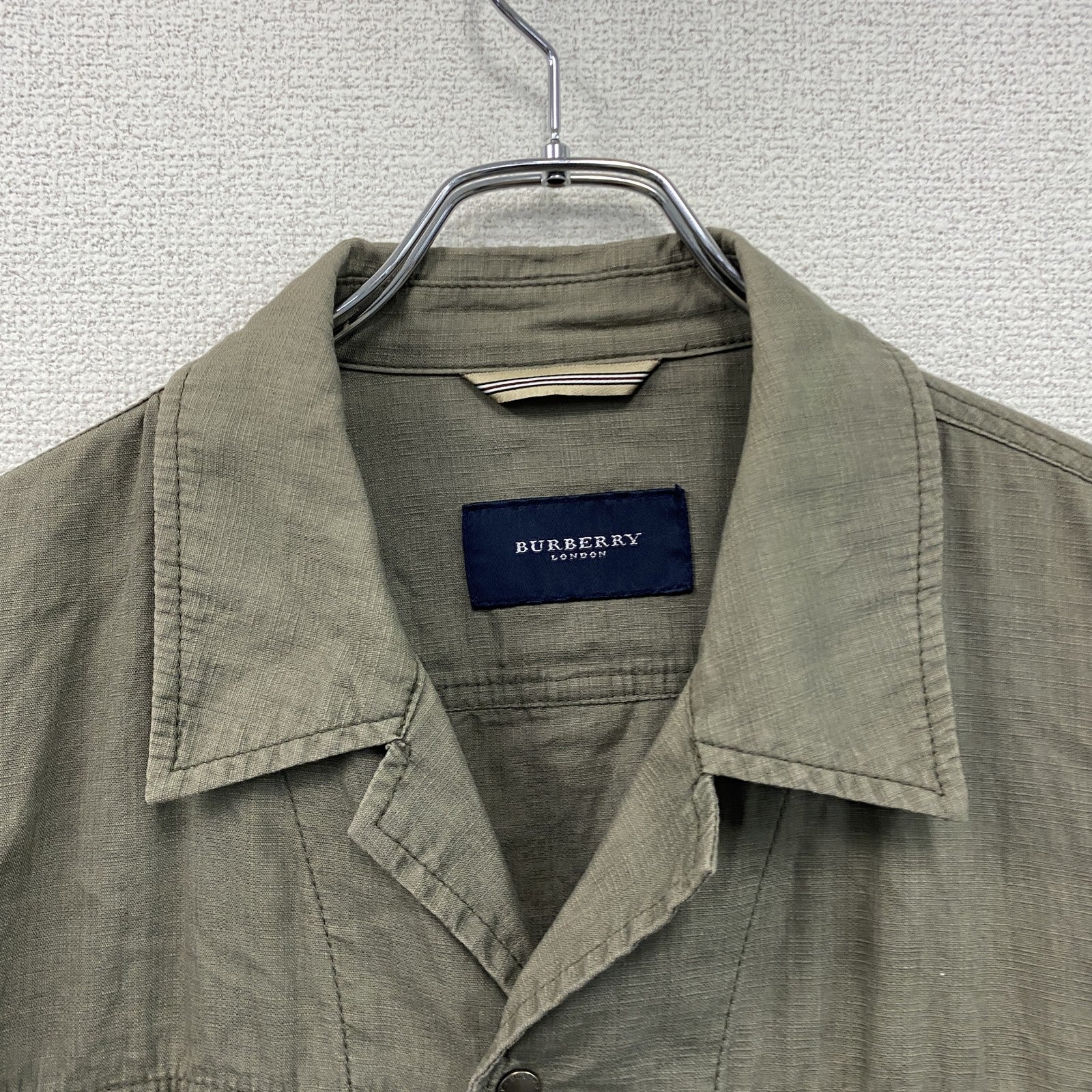 BURBERRY　バーバリー　長袖ミリタリーシャツジャケット　カーキ　