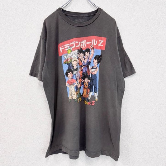 古着 used　DRAGON BALL Z　ドラゴンボールZ　半袖アニメプリントTシャツ　黒　ブラック　スミクロ　XLサイズ