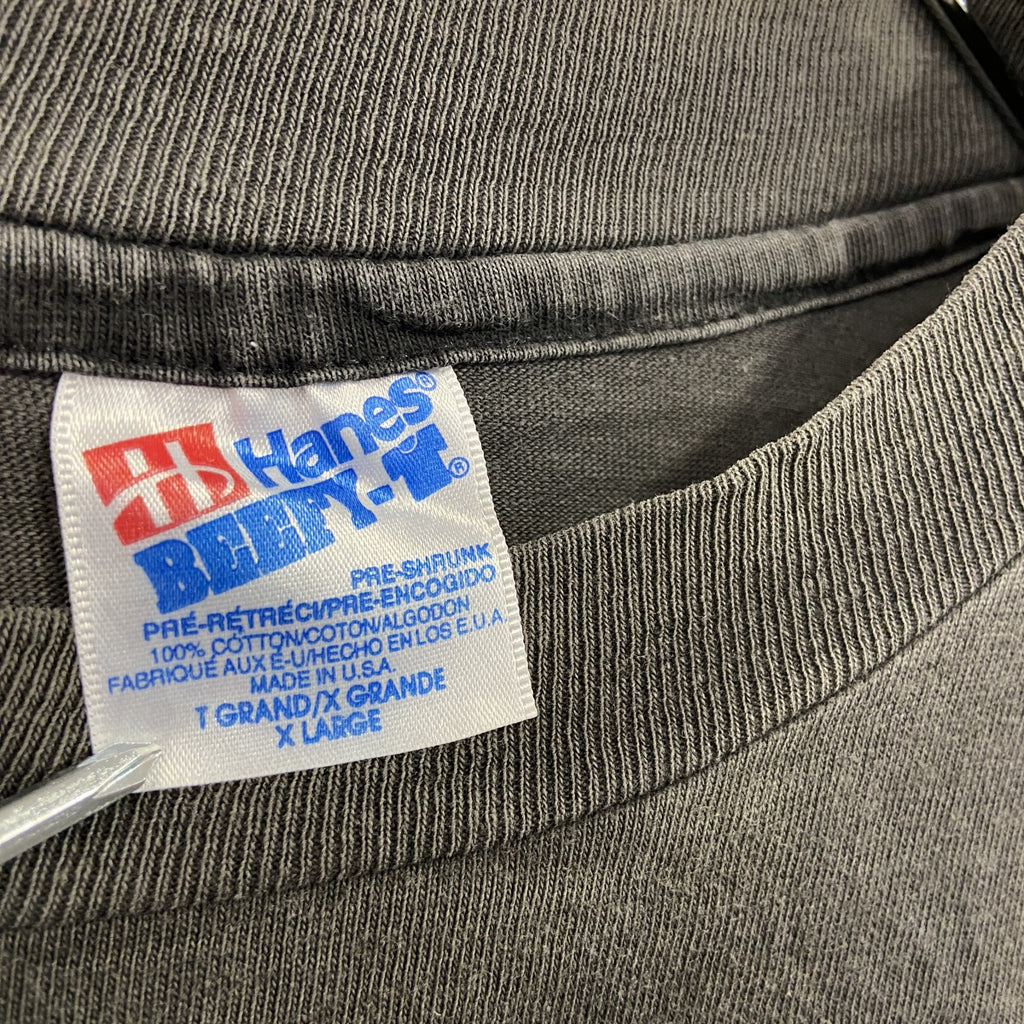 Hanes　ヘインズ　半袖プリントTシャツ　シングルステッチ　黒　ブラック　XLサイズ