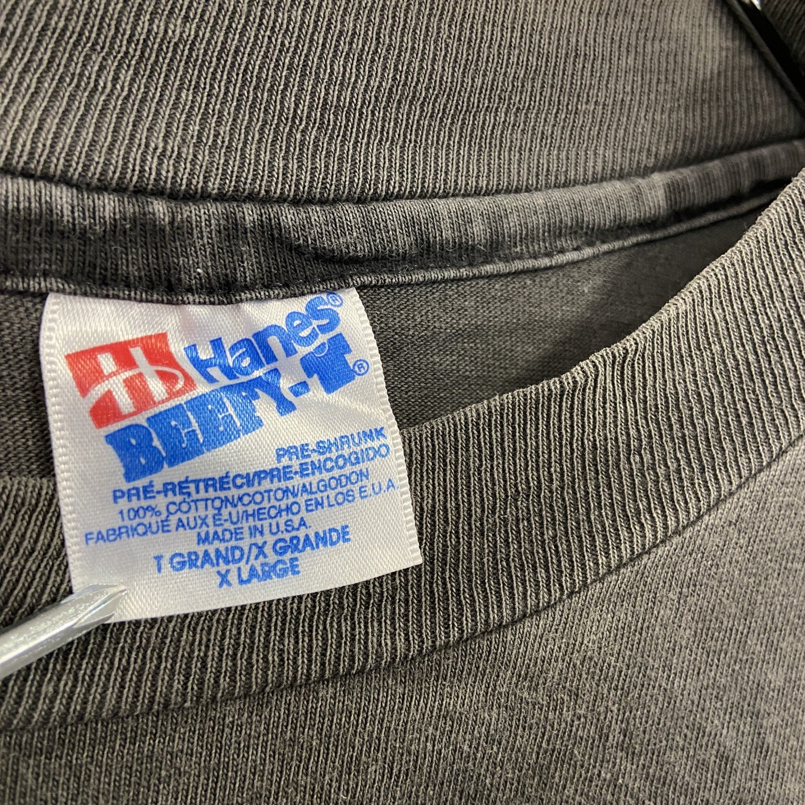 Hanes　ヘインズ　半袖プリントTシャツ　シングルステッチ　黒　ブラック　XLサイズ