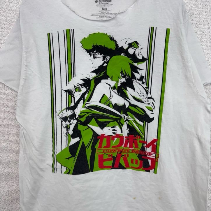 古着 used　カウボーイビバップ　COWBOY BEBOP　半袖アニメプリントTシャツ　カットオフ　白　ホワイト　Mサイズ