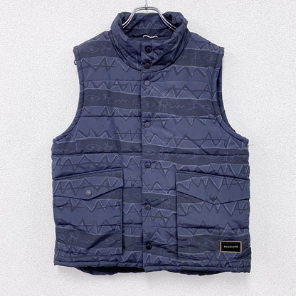 Quiksilver　クイックシルバー　中綿ベスト　紺　ネイビー　総柄　Lサイズ