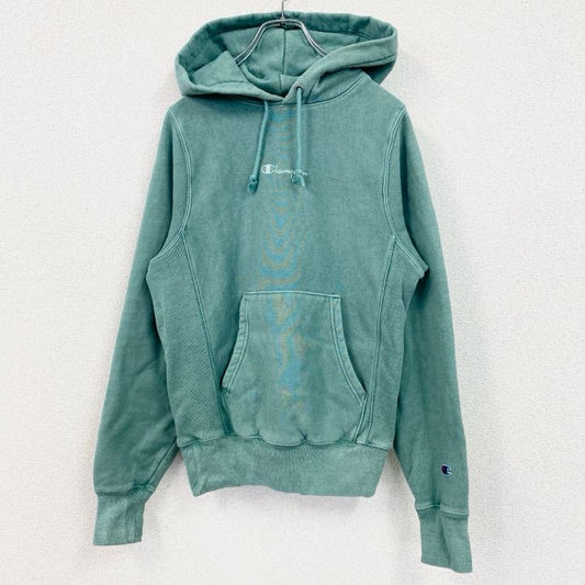 古着 used　Champion　チャンピオン　長袖フード付きパーカー　リバースウィーブ　緑　グリーン　XSサイズ