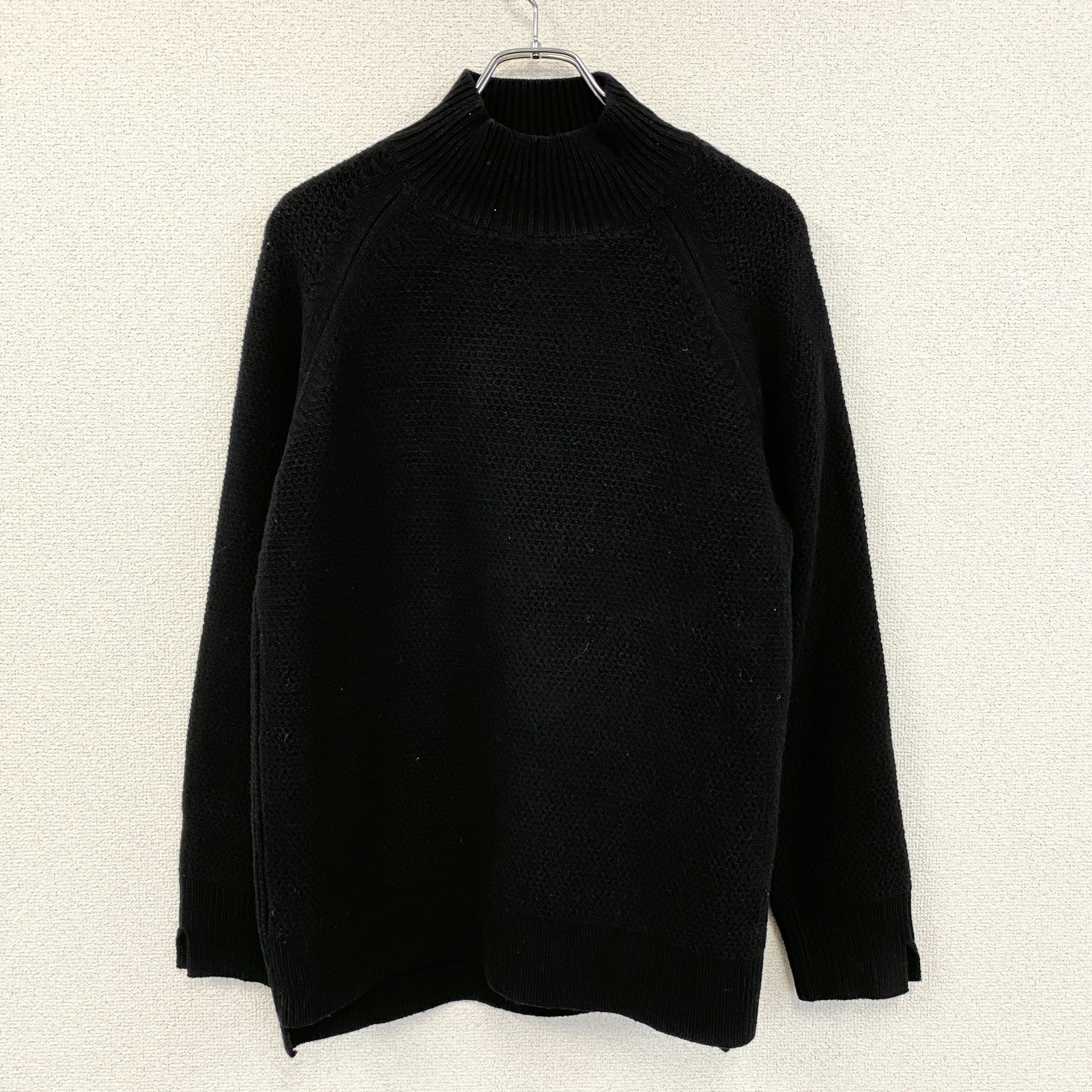 UNIQLO　ユニクロ　＋J　ジルサンダー　プレミアムラムケーブルハイネックセーター　黒　ブラック　Lサイズ