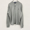 POLO by Ralph Lauren　コットンニットセーター　ヘンリーネック　灰色　グレー　Sサイズ