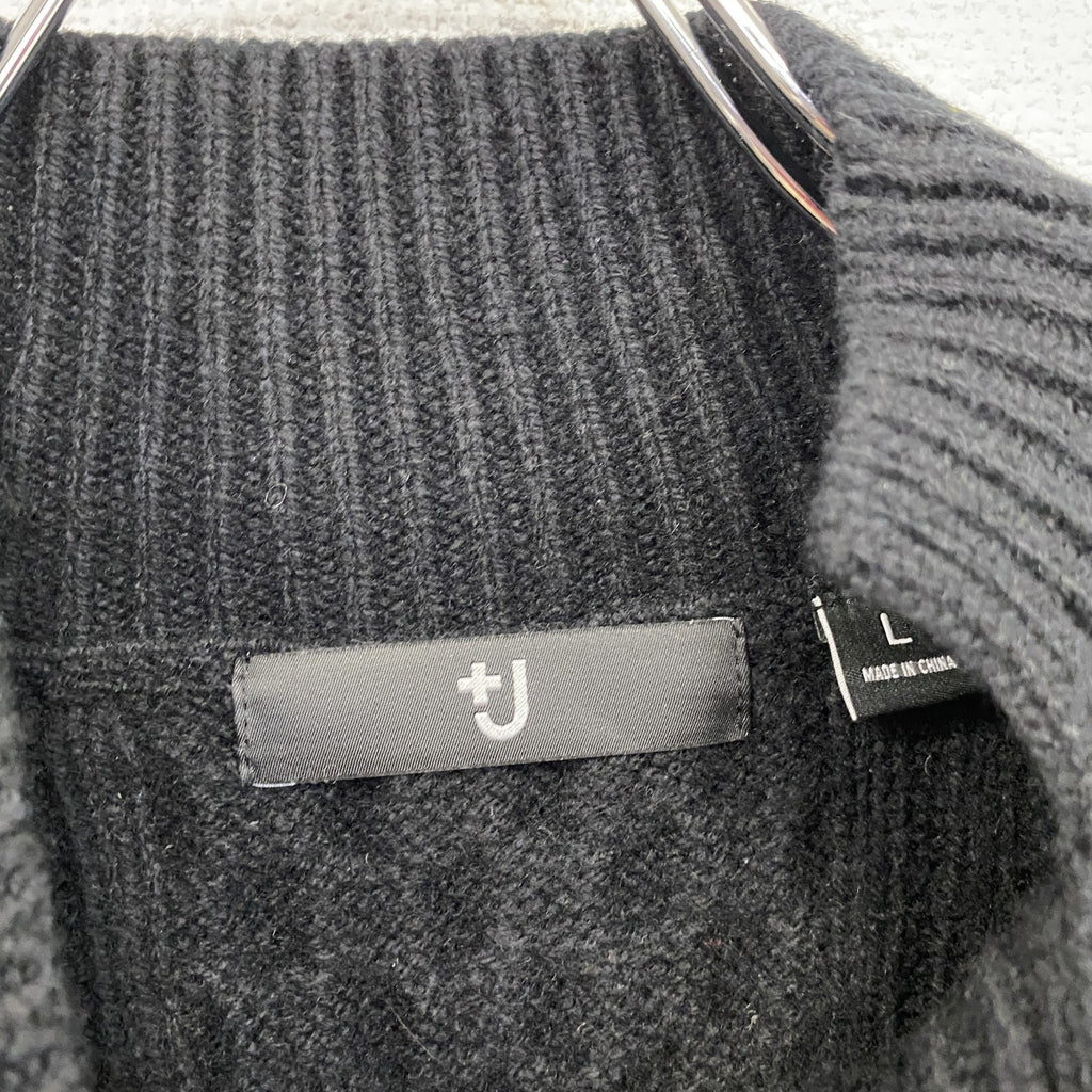 UNIQLO　ユニクロ　＋J　ジルサンダー　プレミアムラムケーブルハイネックセーター　黒　ブラック　Lサイズ
