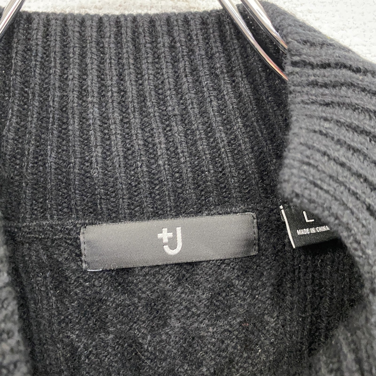 UNIQLO　ユニクロ　＋J　ジルサンダー　プレミアムラムケーブルハイネックセーター　黒　ブラック　Lサイズ