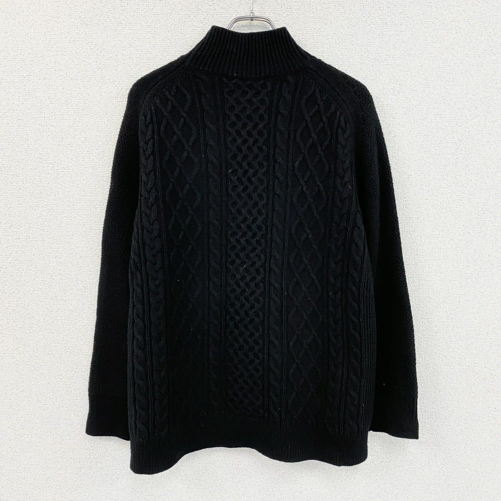 UNIQLO　ユニクロ　＋J　ジルサンダー　プレミアムラムケーブルハイネックセーター　黒　ブラック　Lサイズ