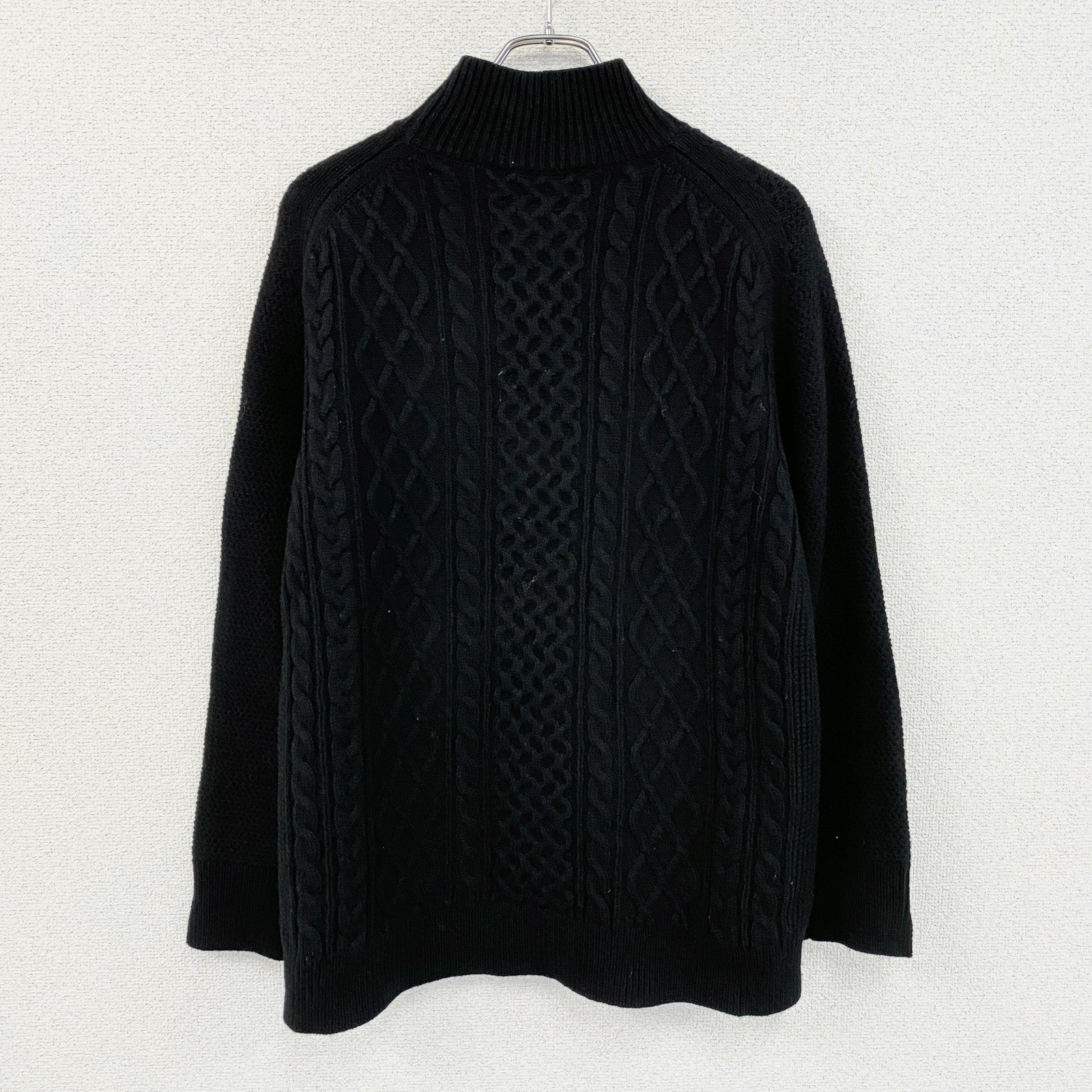 UNIQLO　ユニクロ　＋J　ジルサンダー　プレミアムラムケーブルハイネックセーター　黒　ブラック　Lサイズ