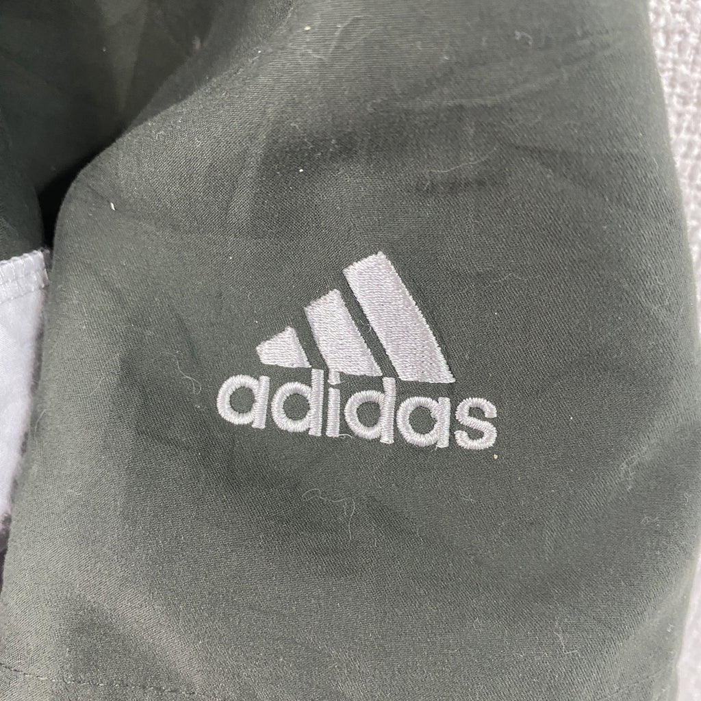 adidas　アディダス　ハーフジップブルゾン/スイングトップ　ハーフジップ　緑　XLサイズ