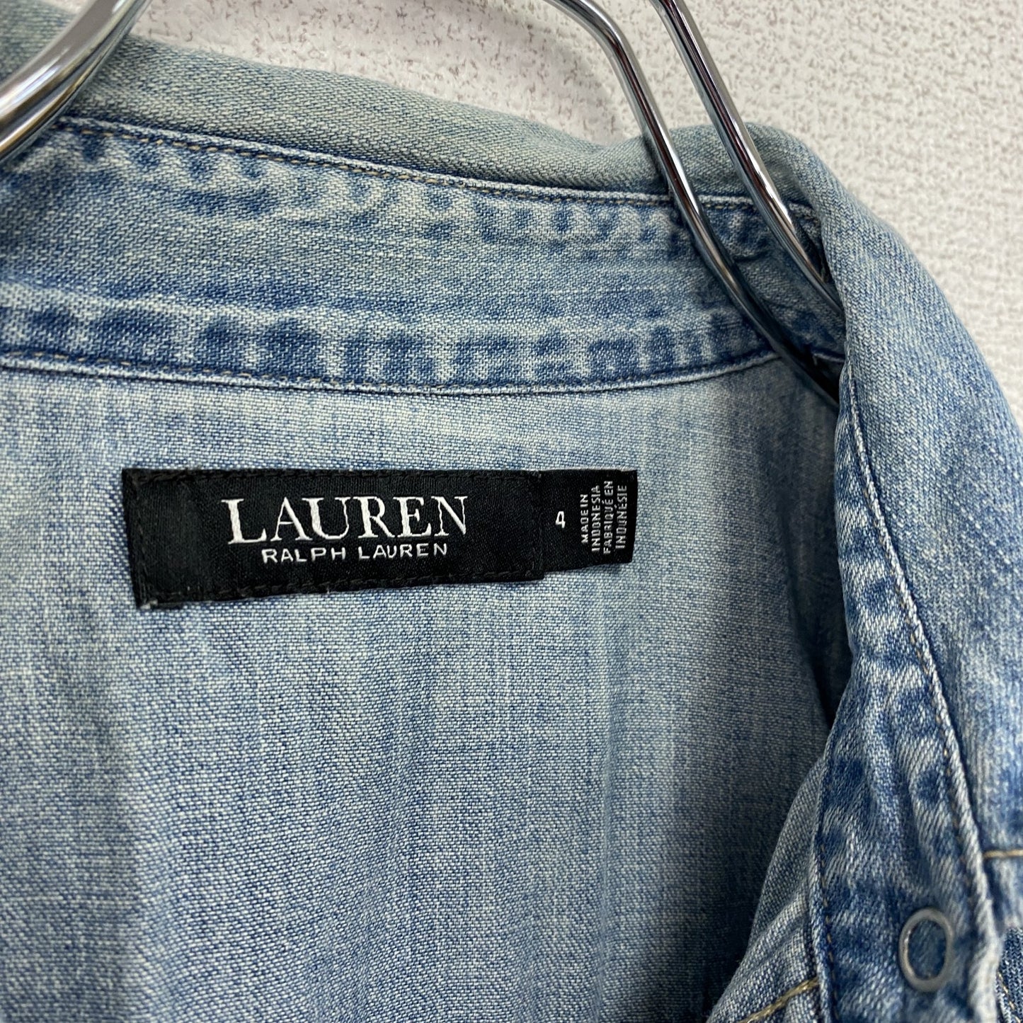 RALPH LAUREN　ラルフローレン　長袖デニムシャツ　デニムワンピース　インディゴ　4サイズ