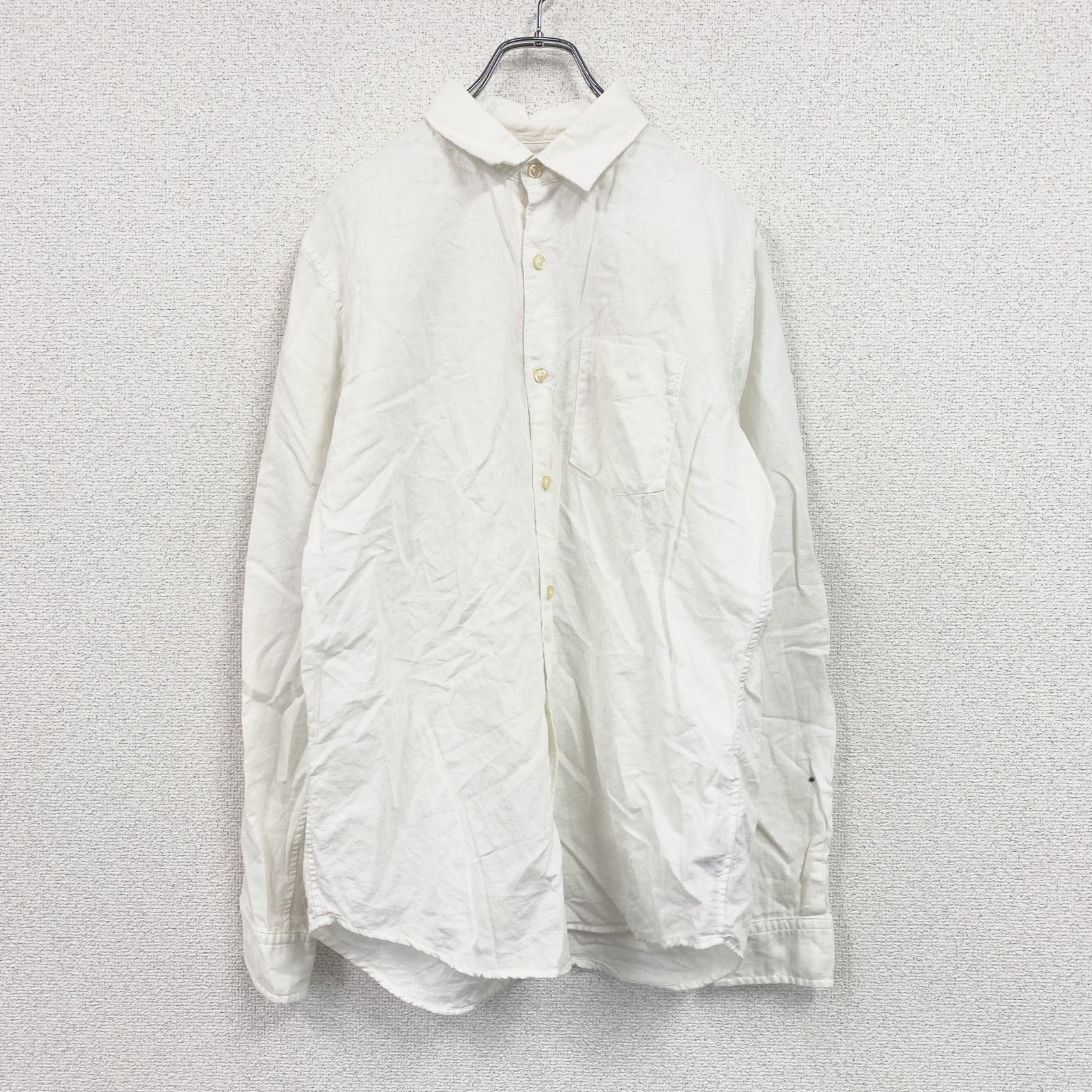 GAP　ギャップ　STANDARD FIT　長袖シャツ　無地　白　ホワイト　Mサイズ