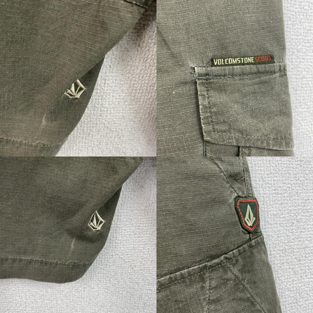 00s　VOLCOM　ヴォルコム　ハーフパンツ/ショートパンツ　カーゴショーツ　カーキ　W36サイズ