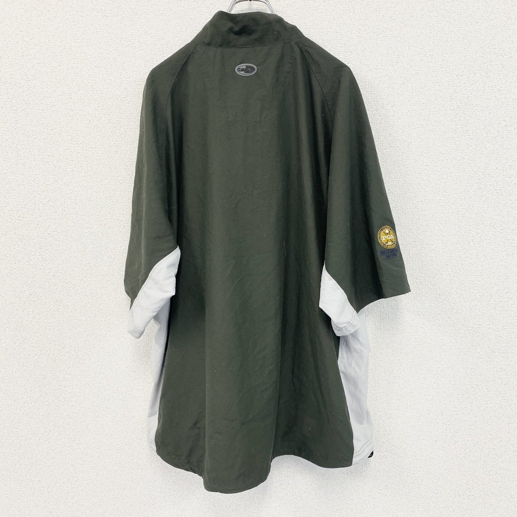 adidas　アディダス　ハーフジップブルゾン/スイングトップ　ハーフジップ　緑　XLサイズ
