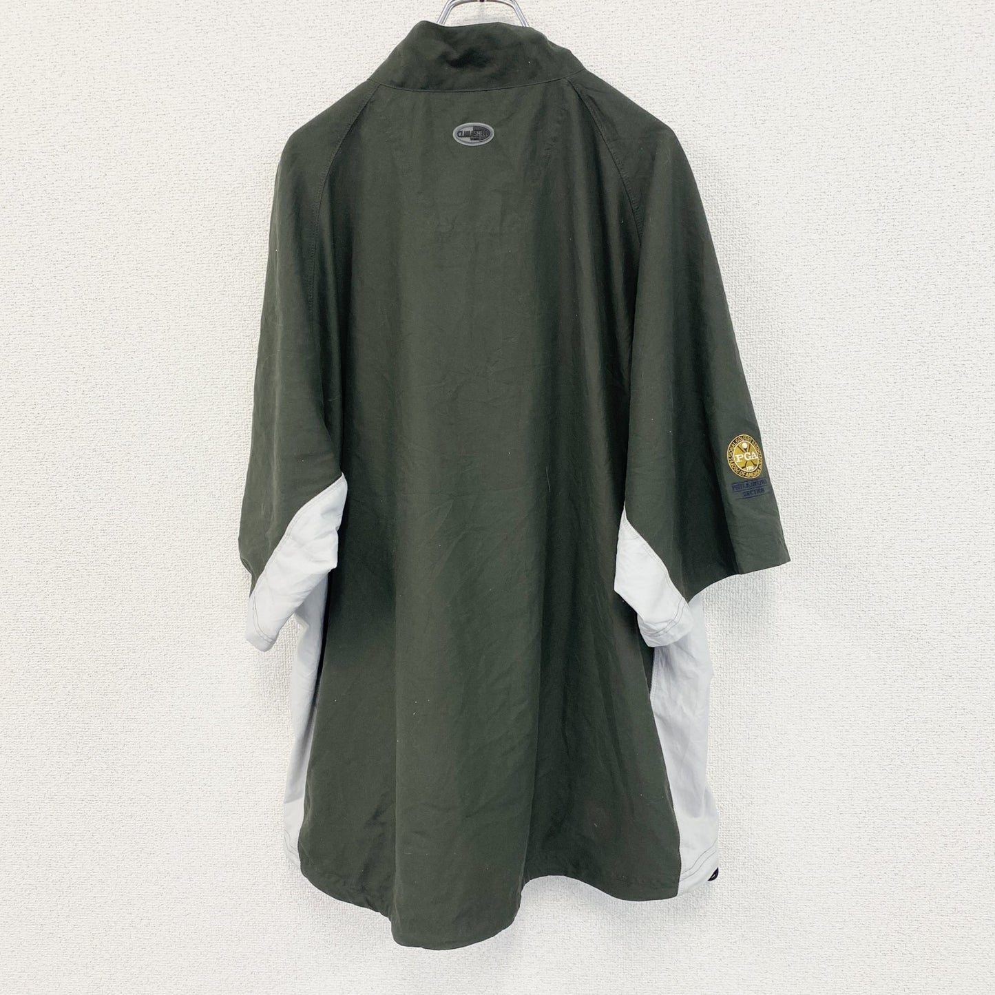 adidas　アディダス　ハーフジップブルゾン/スイングトップ　ハーフジップ　緑　XLサイズ