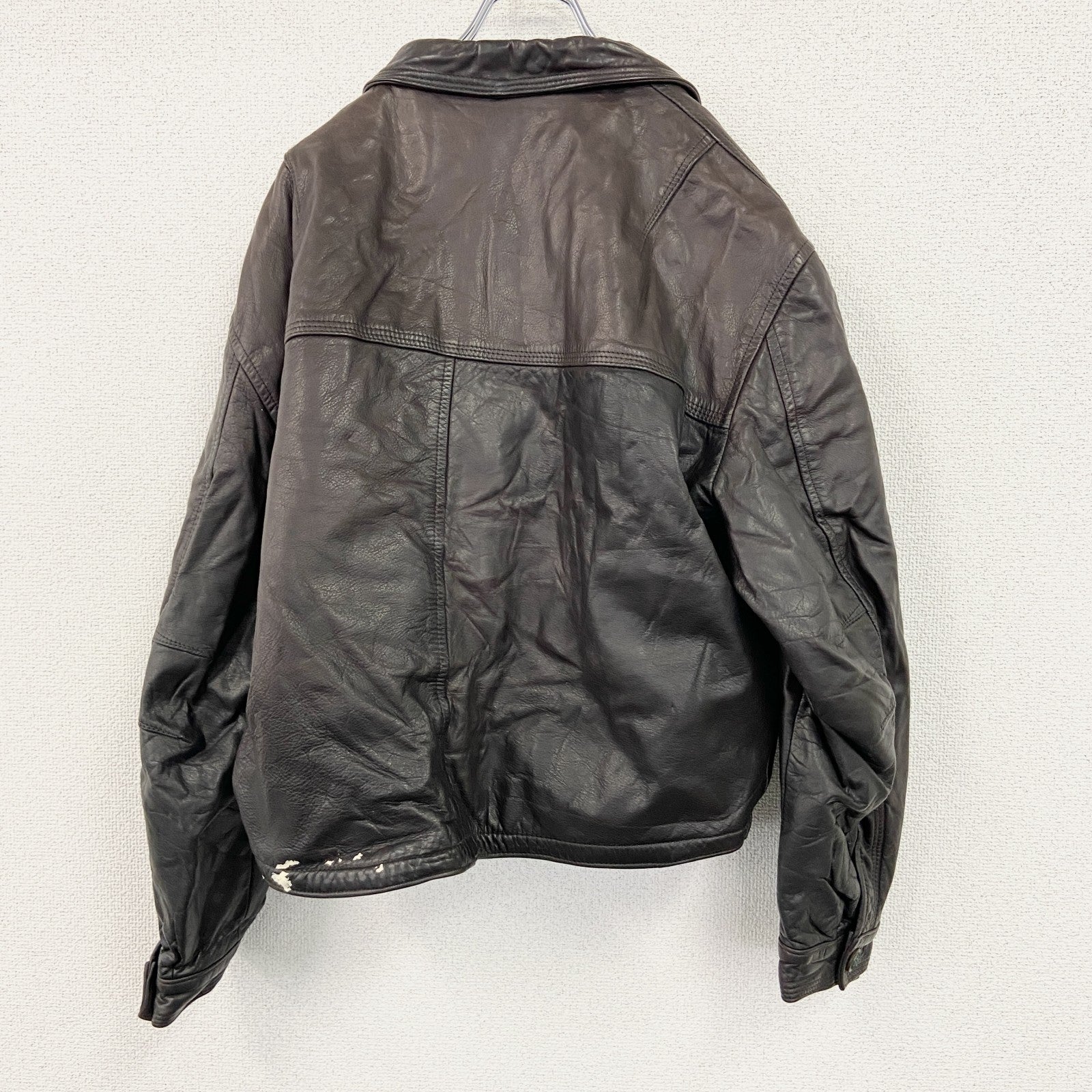 MASSIMO GORI 　レザージャケット　シングルライダースジャケット　襟付き　焦げ茶　ダークブラウン　48