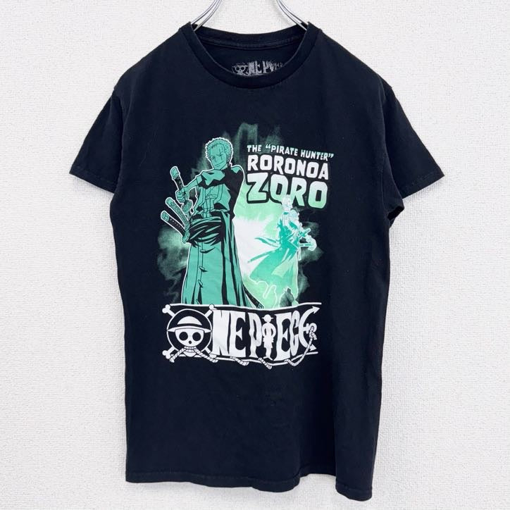 古着 used　ONE PIECE　ワンピース　ロロノアゾロ　半袖アニメプリントTシャツ　黒　ブラック　Sサイズ