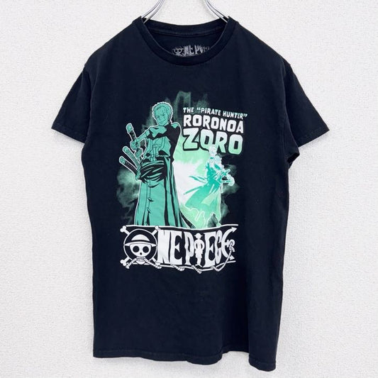 古着 used　ONE PIECE　ワンピース　ロロノアゾロ　半袖アニメプリントTシャツ　黒　ブラック　Sサイズ